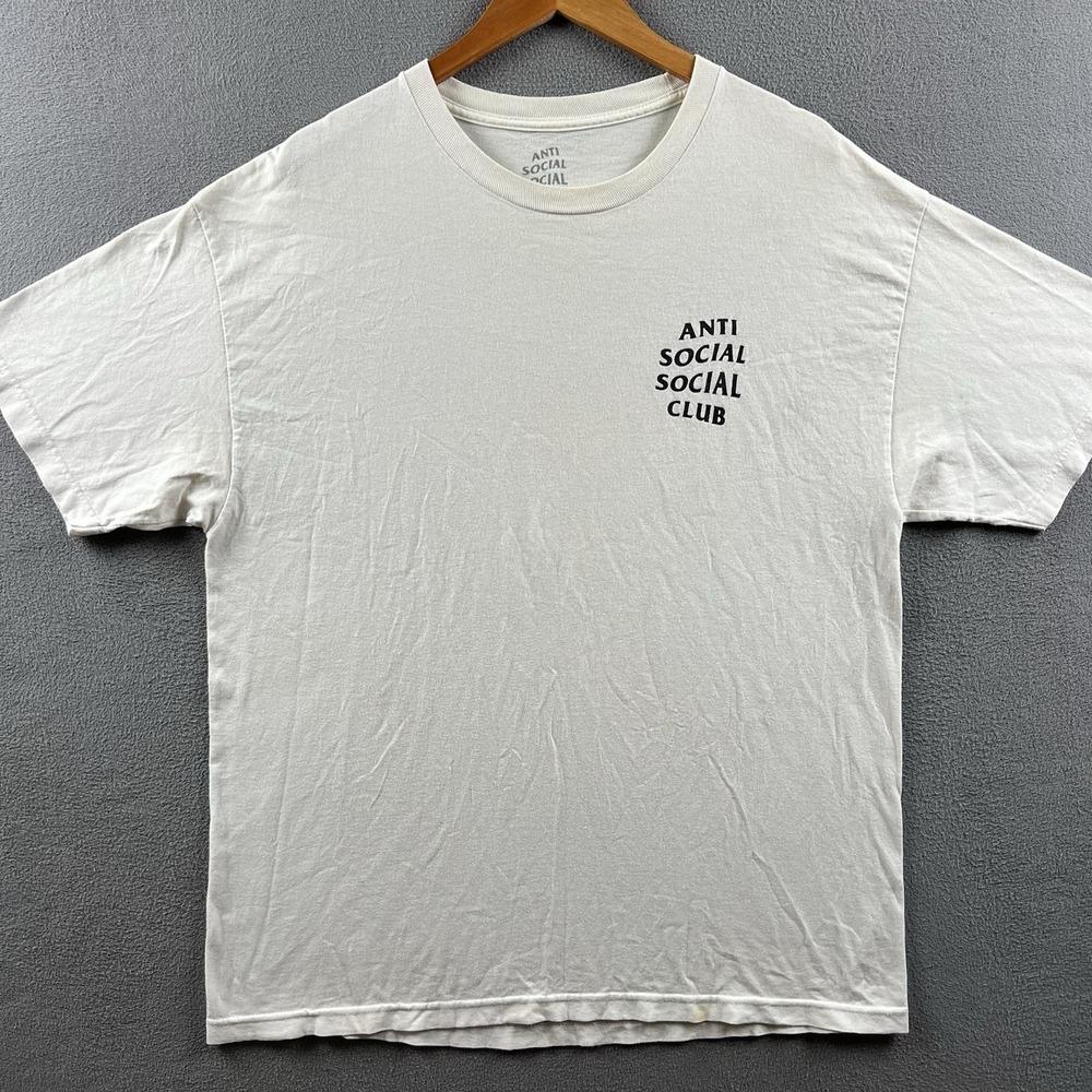 Anti Social Social Club Shirt Mens XL White Classic Logo Skater Streetwear Hype